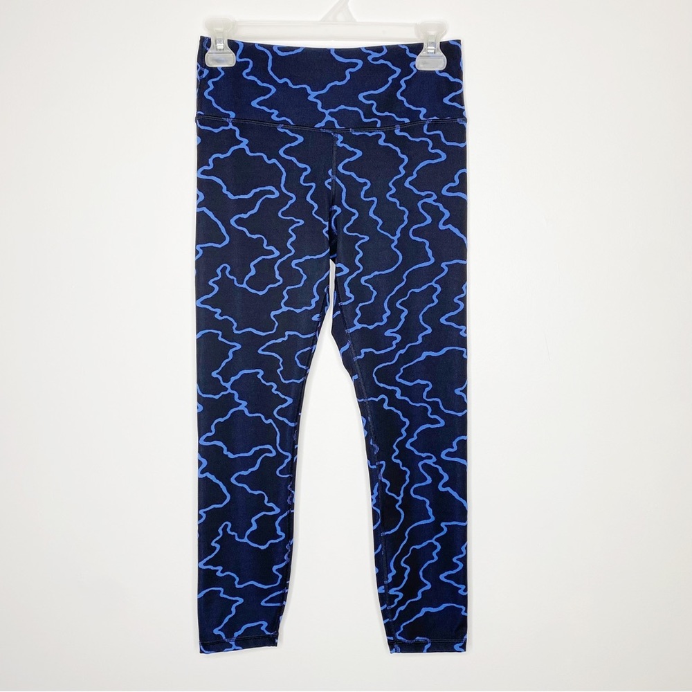 Athleta Elation Train Textured 7/8 Tights Vapor Black Hemisphere Small Petite - Picture 2 of 5